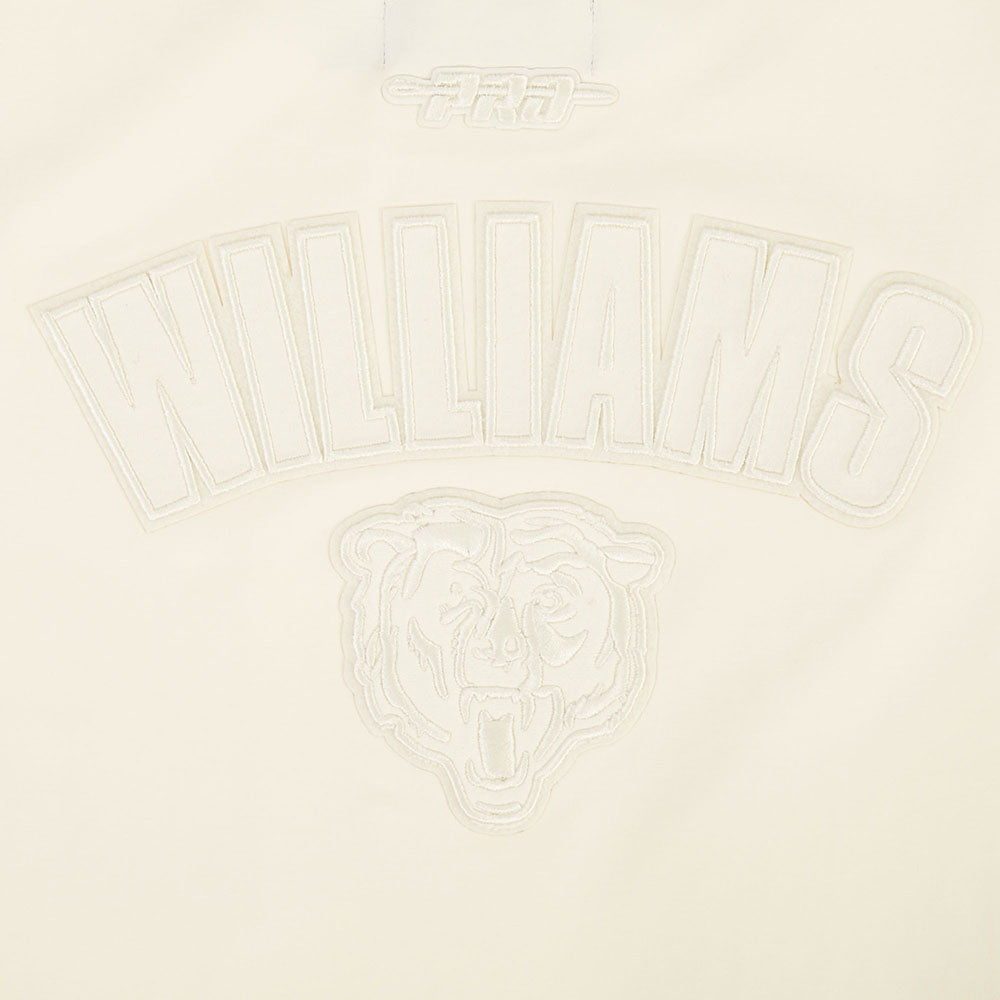 NFL CHICAGO BEARS CALEB WILLIAMS #18 NEUTRAL T-SHIRT EN JERSEY SIMPLE À COUPE CARRÉE POUR FEMME (COQUILLE D'ŒUF)