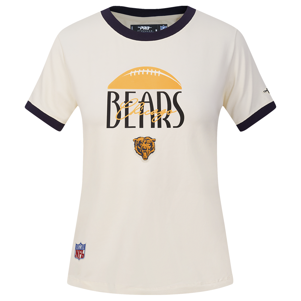 NFL CHICAGO BEARS ORIGINAL PLAYERS WOMEN'S S/S SLIM TEE (EGGSHELL/ MIDNIGHT NAVY)