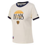 NFL CHICAGO BEARS ORIGINAL PLAYERS WOMEN'S S/S SLIM TEE (EGGSHELL/ MIDNIGHT NAVY)