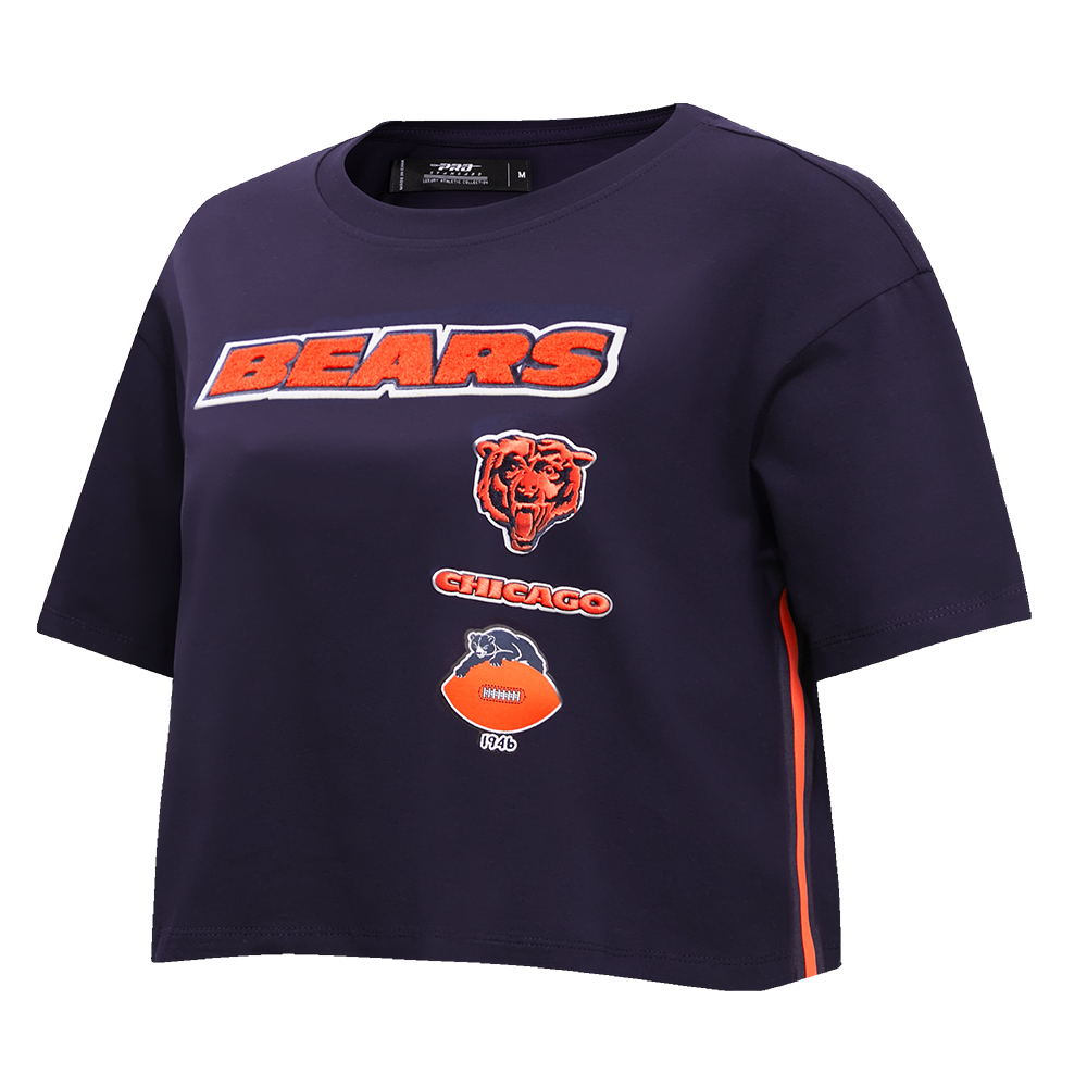 NFL CHICAGO BEARS RETRO CLASSIC T-SHIRT À COUPE CARRÉE POUR FEMME (MARINE MINUIT)