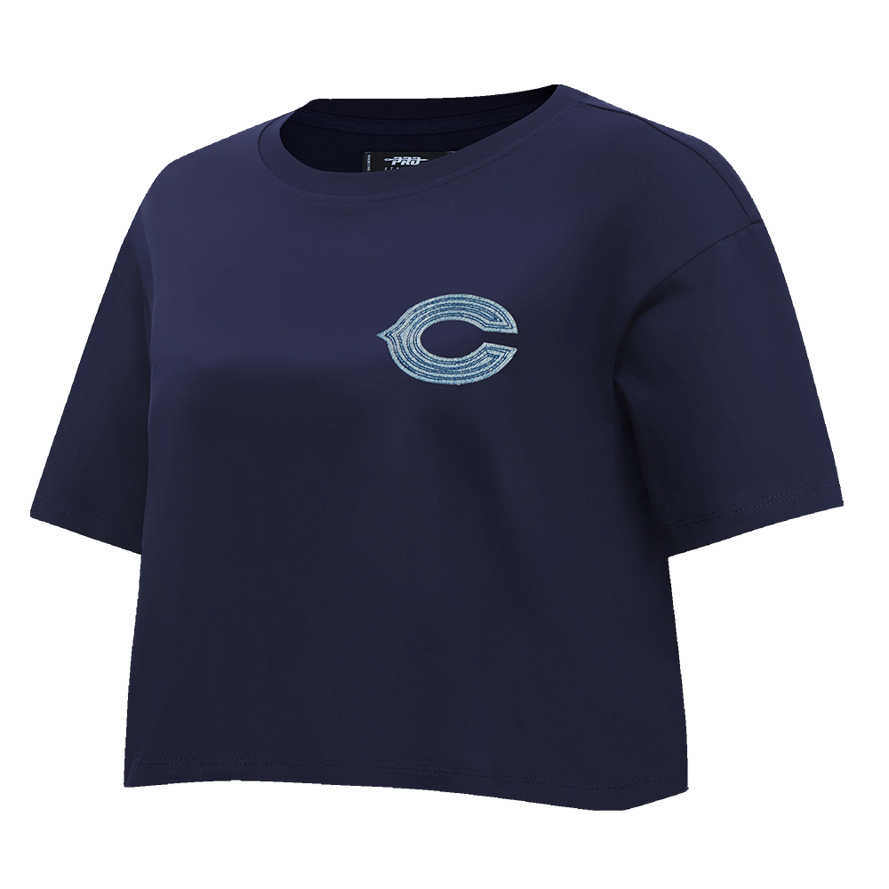 NFL CHICAGO BEARS VARSITY BLUES WOMEN'S BOXY TEE (MIDNIGHT NAVY)