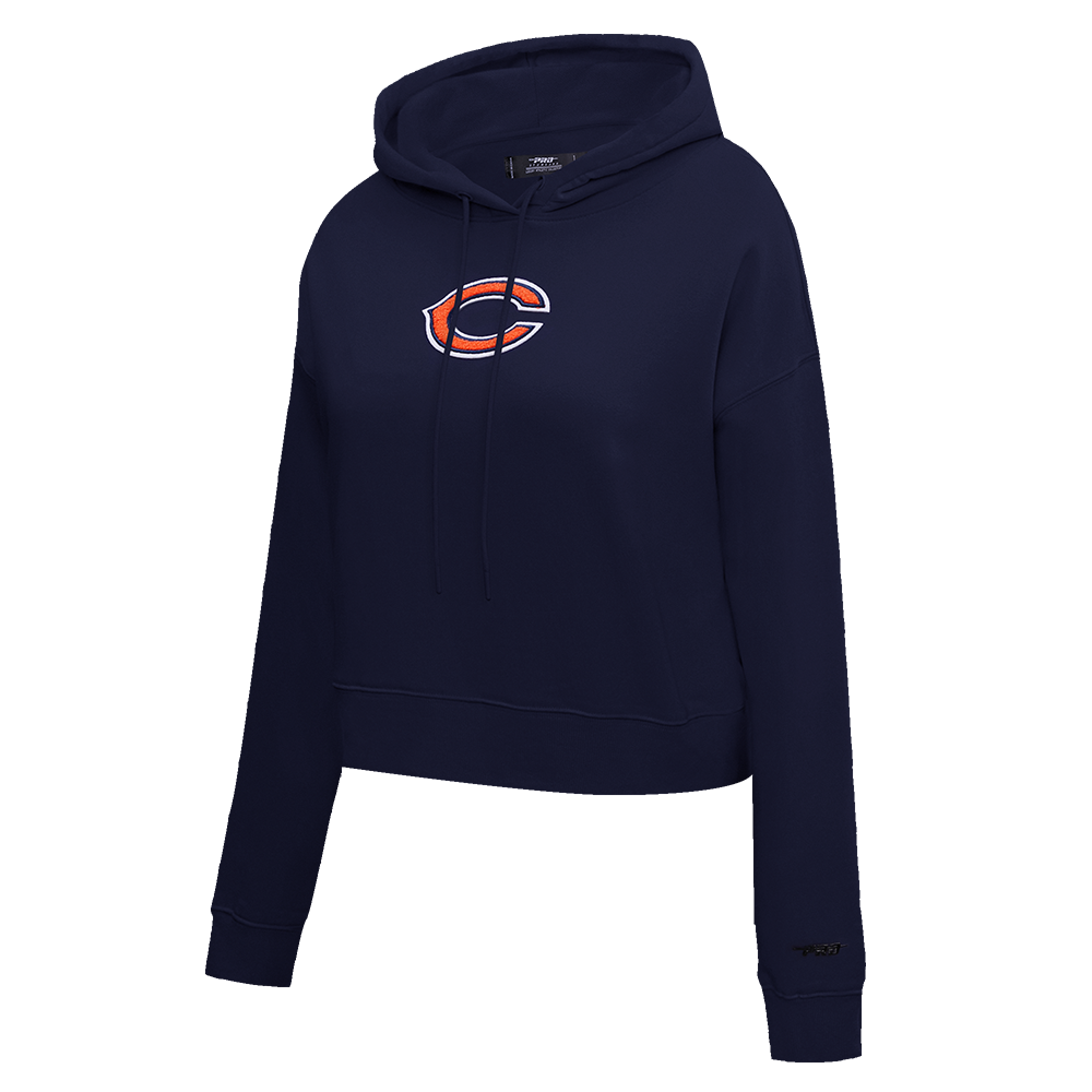 NFL CHICAGO BEARS CLASSIC WOMEN'S FLEECE CROPPED PULLOVER HOODIE (MIDNIGHT NAVY)