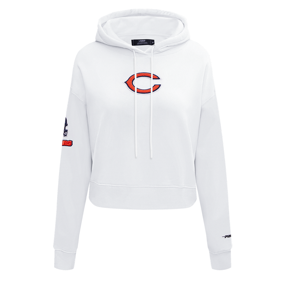 NFL CHICAGO BEARS CLASSIC CHANDAIL À CAPUCHON COURT EN MOLLETON (BLANC)