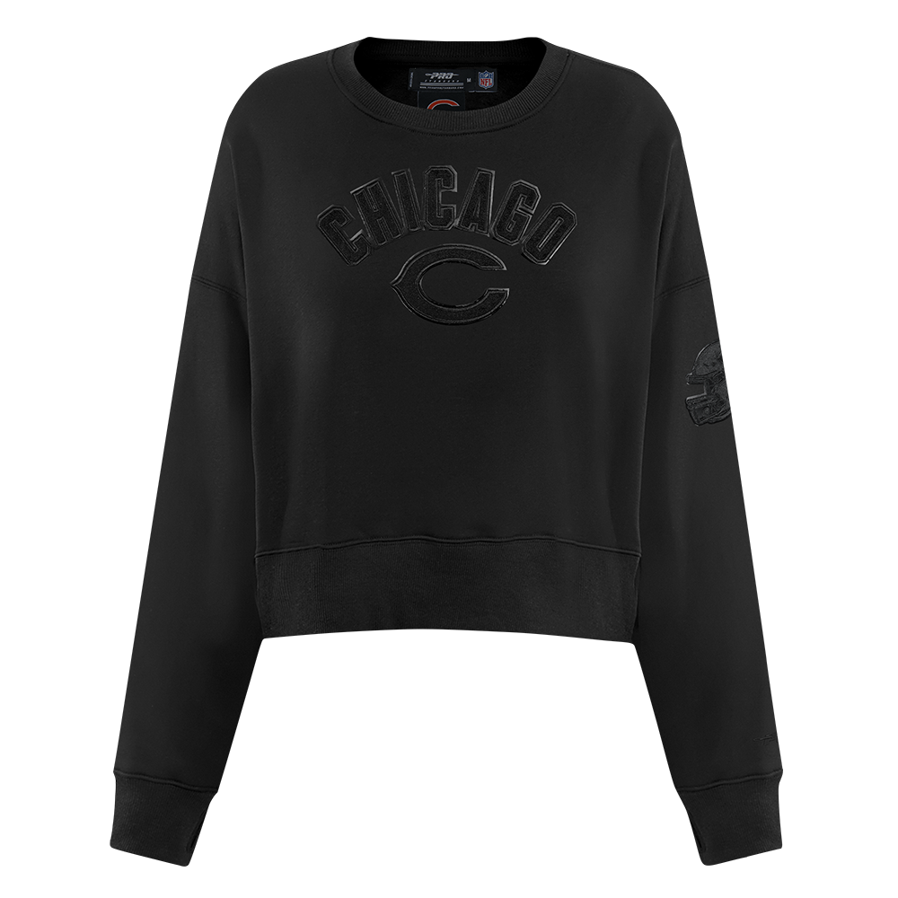 NFL CHICAGO BEARS TRIPLE BLACK WOMEN'S FLC CREWNECK (TRIPLE BLACK WOMEN'S)