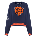 NFL CHICAGO BEARS CHANDAIL À COL ROND MASHUP CÔTELÉ POUR FEMME (MARINE MINUIT/ORANGE/MARINE MINUIT)