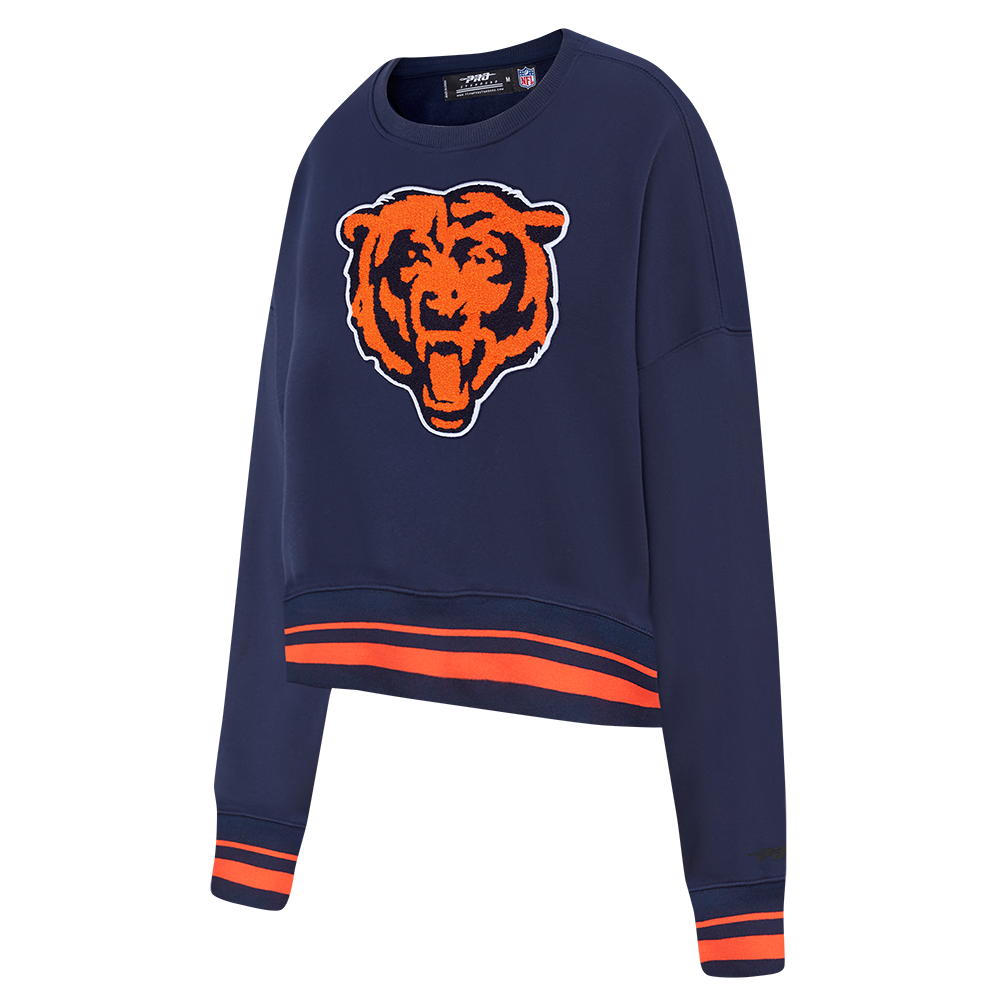 NFL CHICAGO BEARS CHANDAIL À COL ROND MASHUP CÔTELÉ POUR FEMME (MARINE MINUIT/ORANGE/MARINE MINUIT)