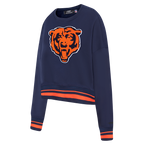NFL CHICAGO BEARS CHANDAIL À COL ROND MASHUP CÔTELÉ POUR FEMME (MARINE MINUIT/ORANGE/MARINE MINUIT)