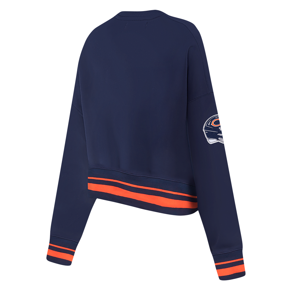 NFL CHICAGO BEARS CHANDAIL À COL ROND MASHUP CÔTELÉ POUR FEMME (MARINE MINUIT/ORANGE/MARINE MINUIT)