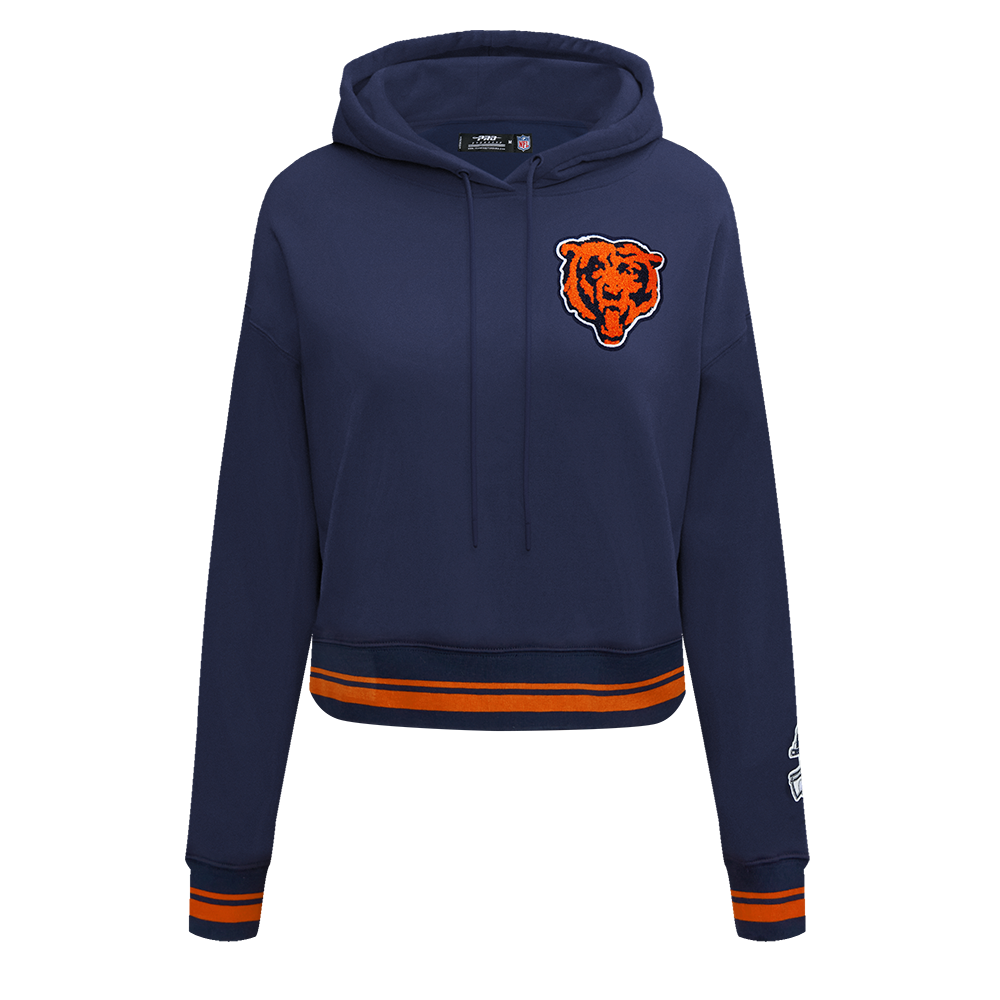 NFL CHICAGO BEARS CHANDAIL À CAPUCHON MASHUP COURT CÔTELÉ POUR FEMME (MARINE MINUIT/ORANGE/MARINE MINUIT)