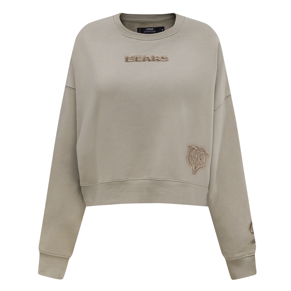 NFL CHICAGO BEARS WINGSPAN WOMEN'S FLC CREWNECK (TAUPE)