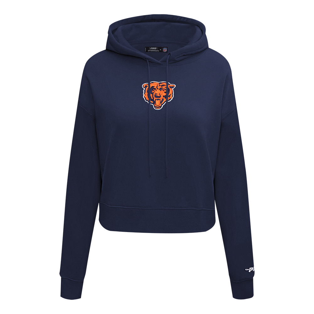 NFL CHICAGO BEARS WINGSPAN WOMEN'S FLC CROPPED PO HOODIE (MIDNIGHT NAVY)