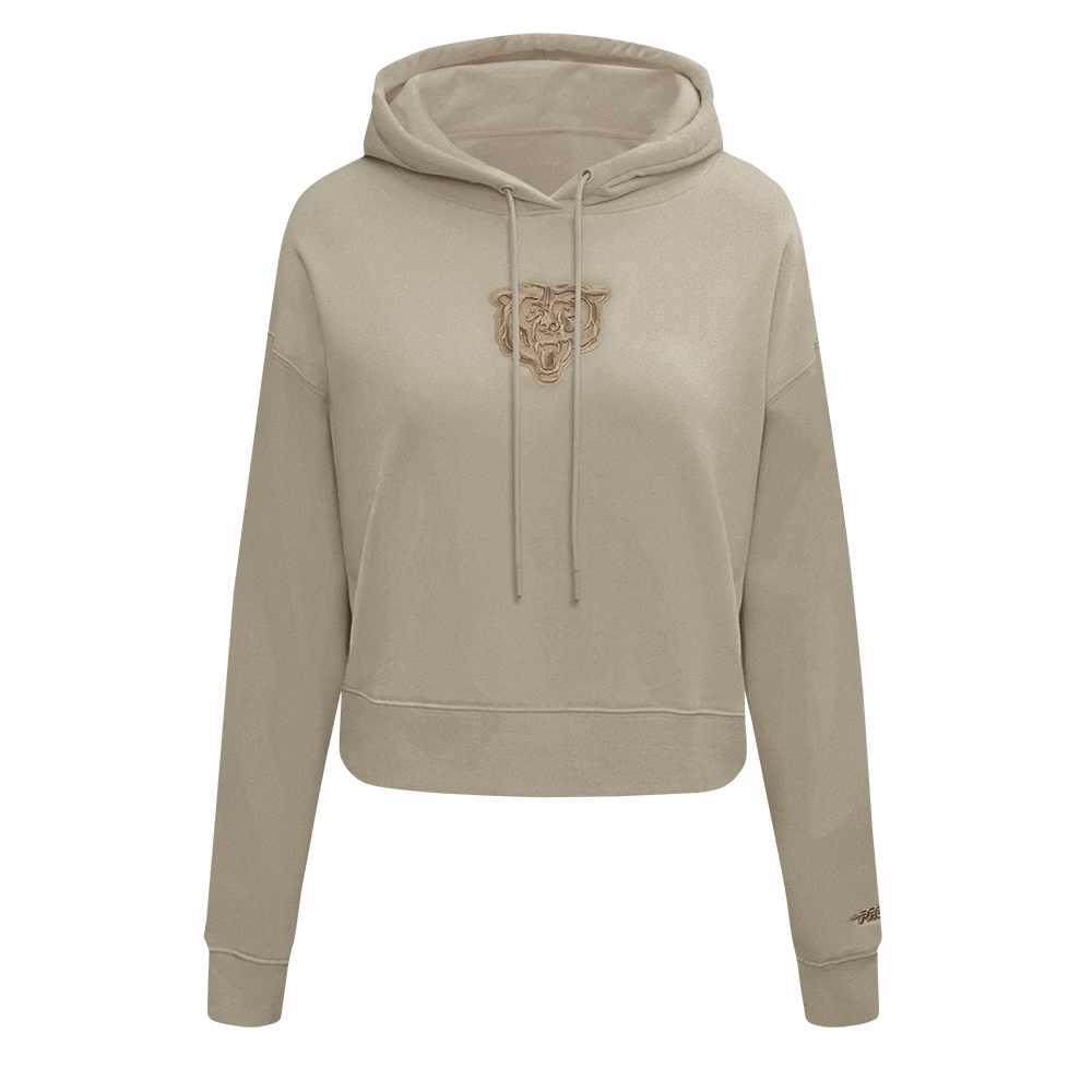 NFL CHICAGO BEARS WINGSPAN WOMEN'S FLC CROPPED PO HOODIE (TAUPE)