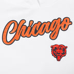 NFL CHICAGO BEARS TEAM CRYSTALLINE WOMEN'S CROPPED PULLOVER HOODIE (WHITE)
