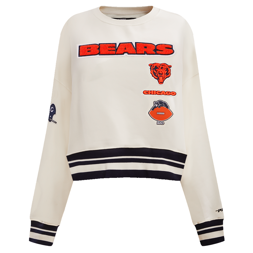 NFL CHICAGO BEARS RETRO CLASSIC WOMEN'S CREWNECK (EGGSHELL/MIDNIGHT NAVY)
