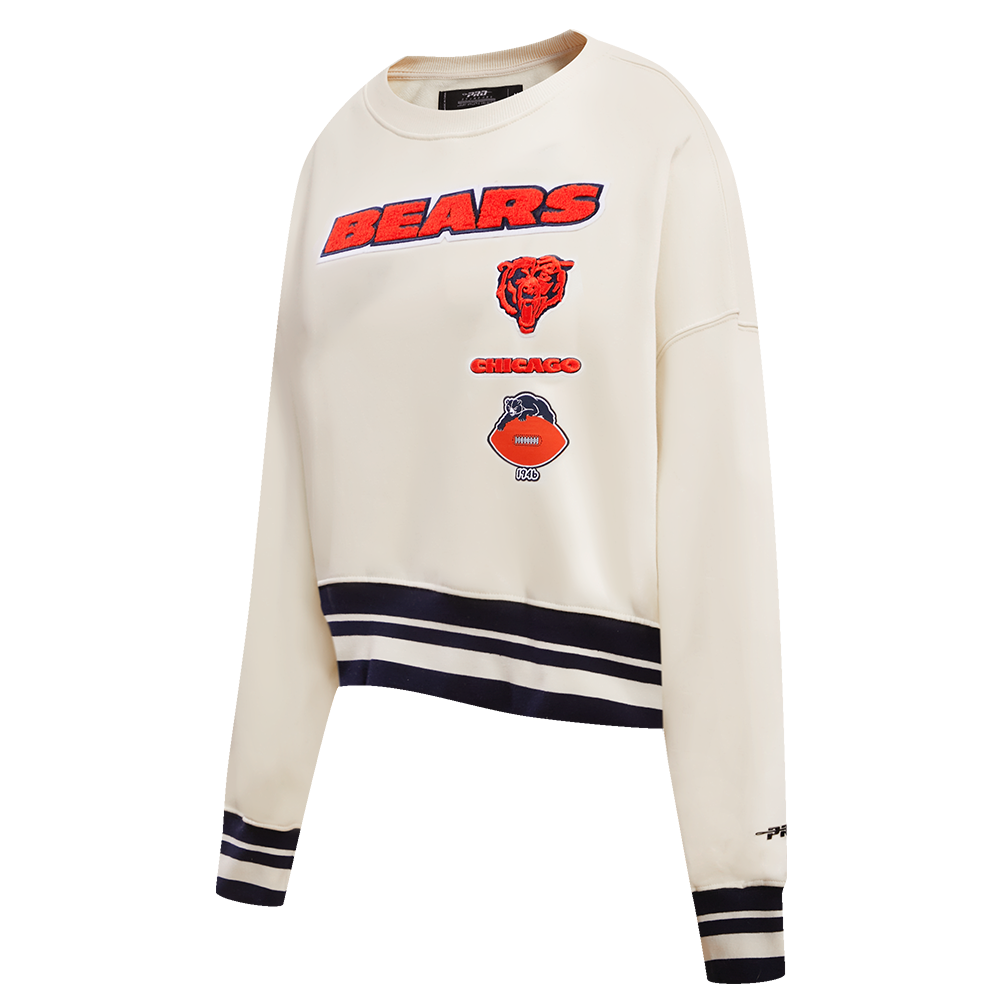 NFL CHICAGO BEARS RETRO CLASSIC WOMEN'S CREWNECK (EGGSHELL/MIDNIGHT NAVY)
