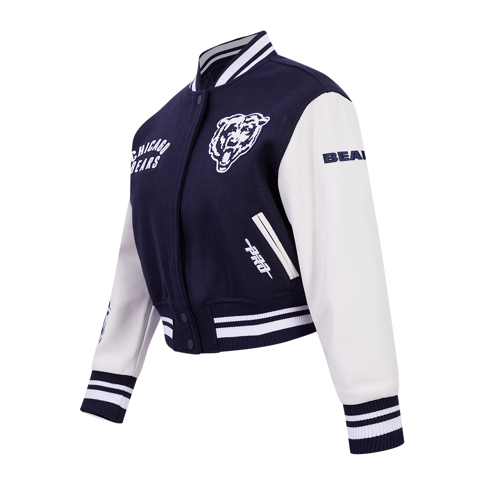 NFL CHICAGO BEARS BLOUSON COLLÉGIAL POUR FEMME (MARINE MINUIT/BLANC)