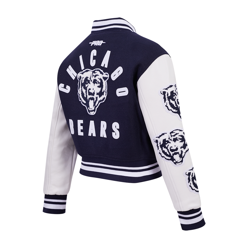 NFL CHICAGO BEARS BLOUSON COLLÉGIAL POUR FEMME (MARINE MINUIT/BLANC)
