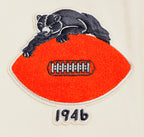 NFL CHICAGO BEARS RETRO CLASSIC BLOUSON COLLÉGIAL EN LAINE À BORDS CÔTELÉS POUR FEMME (COQUILLE D'ŒUF/MARINE MINUIT)