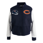NFL CHICAGO BEARS CLASSIC WOMEN'S WOOL VARSITY JACKET (MIDNIGHT NAVY/WHITE)