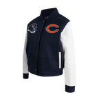 NFL CHICAGO BEARS CLASSIC WOMEN'S WOOL VARSITY JACKET (MIDNIGHT NAVY/WHITE)