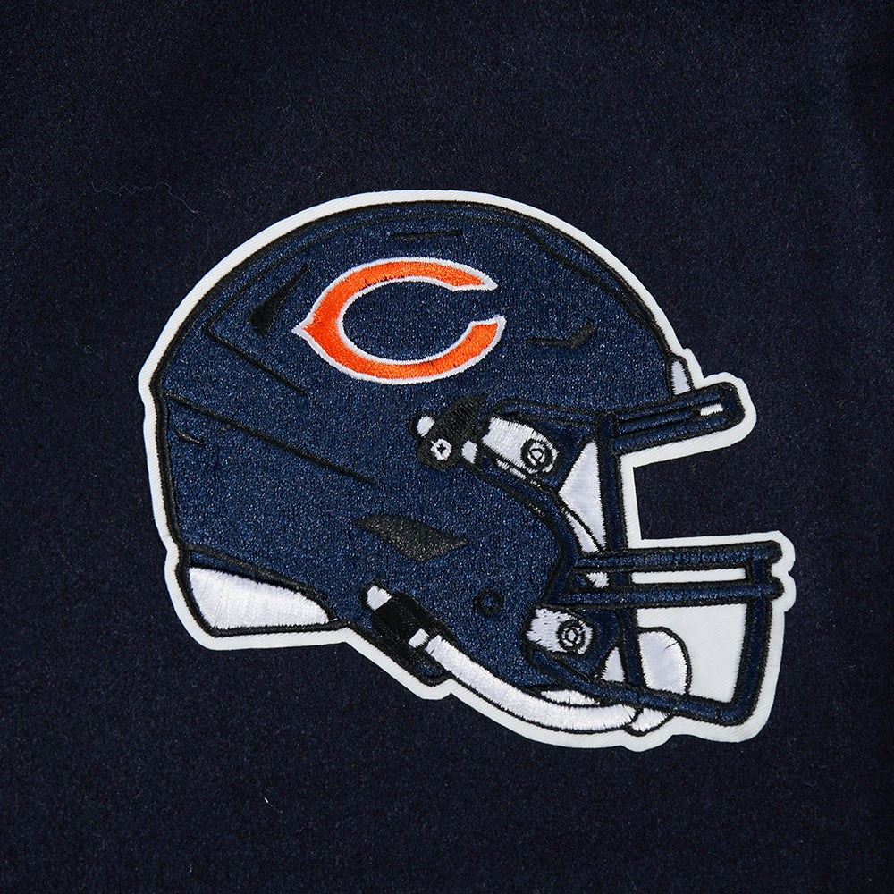 NFL CHICAGO BEARS CLASSIC WOMEN'S WOOL VARSITY JACKET (MIDNIGHT NAVY/WHITE)