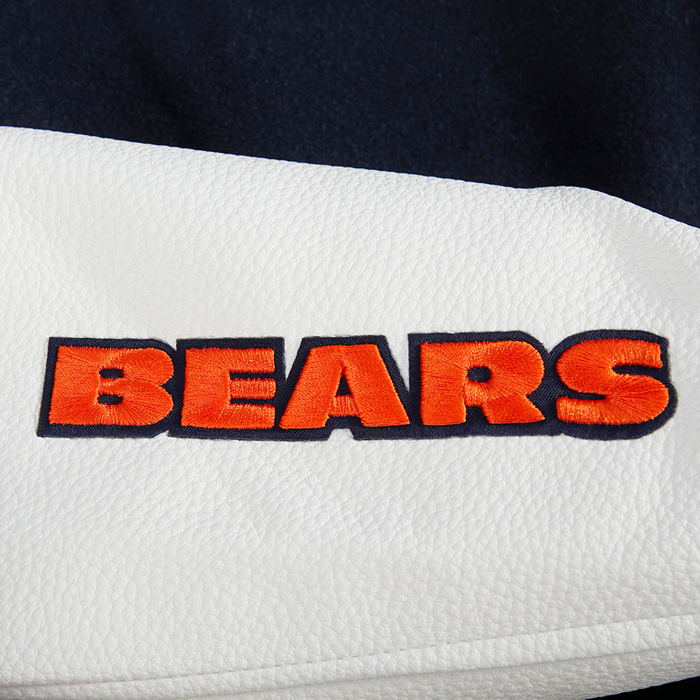 NFL CHICAGO BEARS CLASSIC WOMEN'S WOOL VARSITY JACKET (MIDNIGHT NAVY/WHITE)