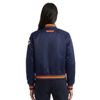 NFL CHICAGO BEARS SCRIPT TAIL BLOUSON EN SATIN POUR FEMME (MARINE MINUIT/ORANGE/MARINE MINUIT)