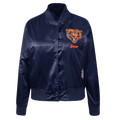 NFL CHICAGO BEARS TEAM CRYSTALLINE WOMEN'S SATIN JACKET (MIDNIGHT NAVY)