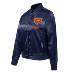 NFL CHICAGO BEARS TEAM CRYSTALLINE WOMEN'S SATIN JACKET (MIDNIGHT NAVY)