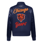 NFL CHICAGO BEARS TEAM CRYSTALLINE WOMEN'S SATIN JACKET (MIDNIGHT NAVY)