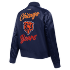 NFL CHICAGO BEARS TEAM CRYSTALLINE WOMEN'S SATIN JACKET (MIDNIGHT NAVY)