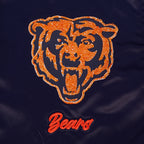 NFL CHICAGO BEARS TEAM CRYSTALLINE WOMEN'S SATIN JACKET (MIDNIGHT NAVY)