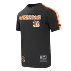 NFL CINCINNATI BENGALS CLASSIC MESH T-SHIRT EN JERSEY SIMPLE À RAYURES (NOIR/ORANGE)