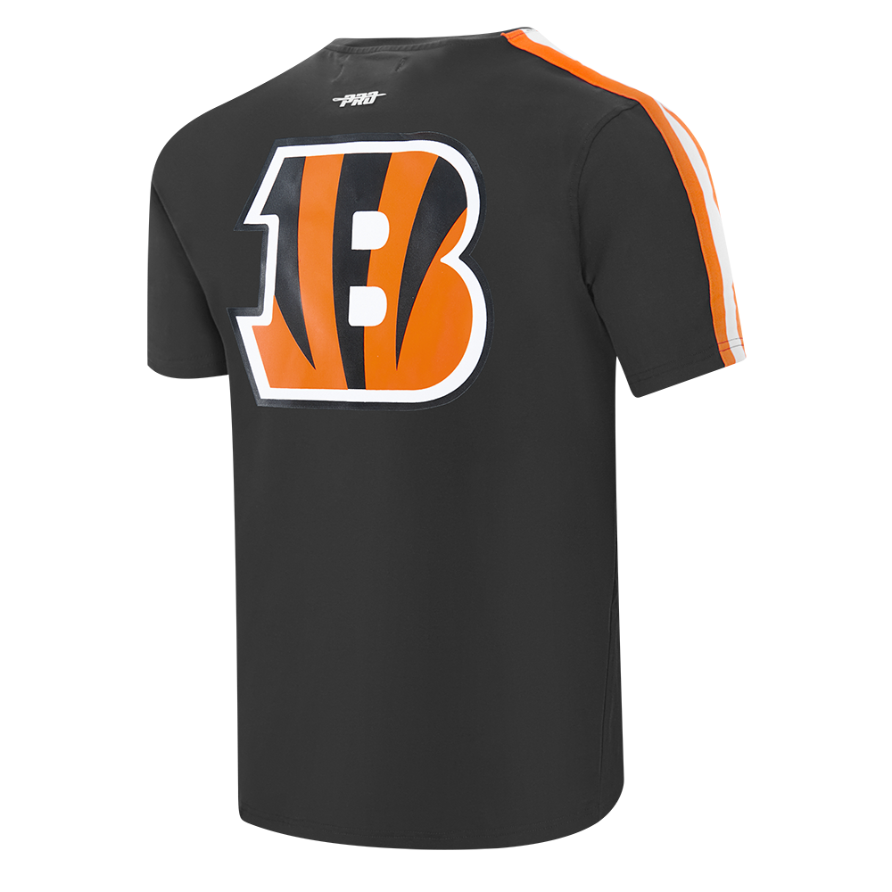 NFL CINCINNATI BENGALS CLASSIC MESH T-SHIRT EN JERSEY SIMPLE À RAYURES (NOIR/ORANGE)