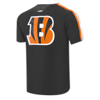 NFL CINCINNATI BENGALS CLASSIC MESH T-SHIRT EN JERSEY SIMPLE À RAYURES (NOIR/ORANGE)