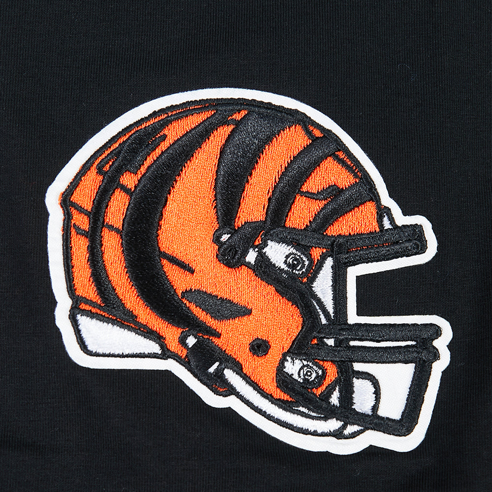 NFL CINCINNATI BENGALS CLASSIC MESH T-SHIRT EN JERSEY SIMPLE À RAYURES (NOIR/ORANGE)
