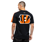 NFL CINCINNATI BENGALS CLASSIC MESH T-SHIRT EN JERSEY SIMPLE À RAYURES (NOIR/ORANGE)