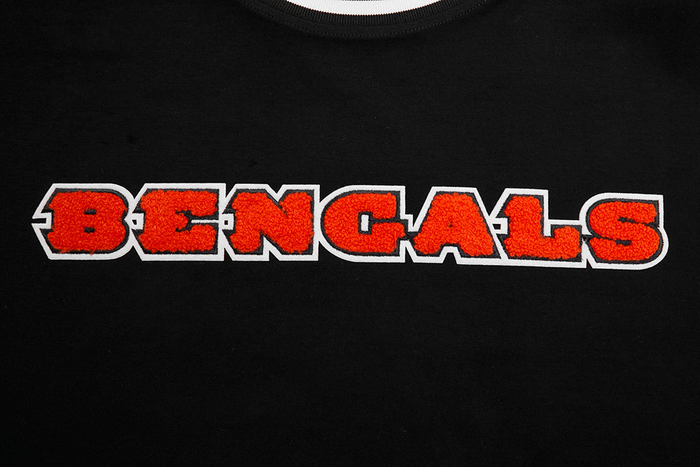 NFL CINCINNATI BENGALS CLASSIC CHENILLE MEN'S TEE (BLACK)