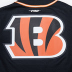 NFL CINCINNATI BENGALS MESH BUTTON UP SHIRT (BLACK/ORANGE)