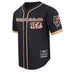 NFL CINCINNATI BENGALS MESH BUTTON UP SHIRT (BLACK/ORANGE)
