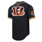 NFL CINCINNATI BENGALS MESH BUTTON UP SHIRT (BLACK/ORANGE)
