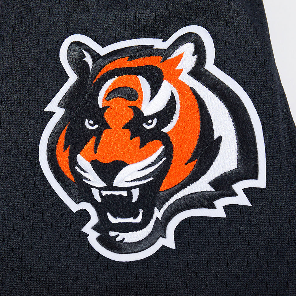 NFL CINCINNATI BENGALS MESH BUTTON UP SHIRT (BLACK/ORANGE)