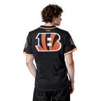 NFL CINCINNATI BENGALS MESH BUTTON UP SHIRT (BLACK/ORANGE)