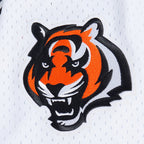 NFL CINCINNATI BENGALS MESH BUTTON UP SHIRT (WHITE/BLACK/WHITE)