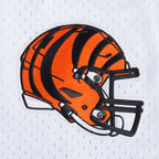 NFL CINCINNATI BENGALS MESH BUTTON UP SHIRT (WHITE/BLACK/WHITE)