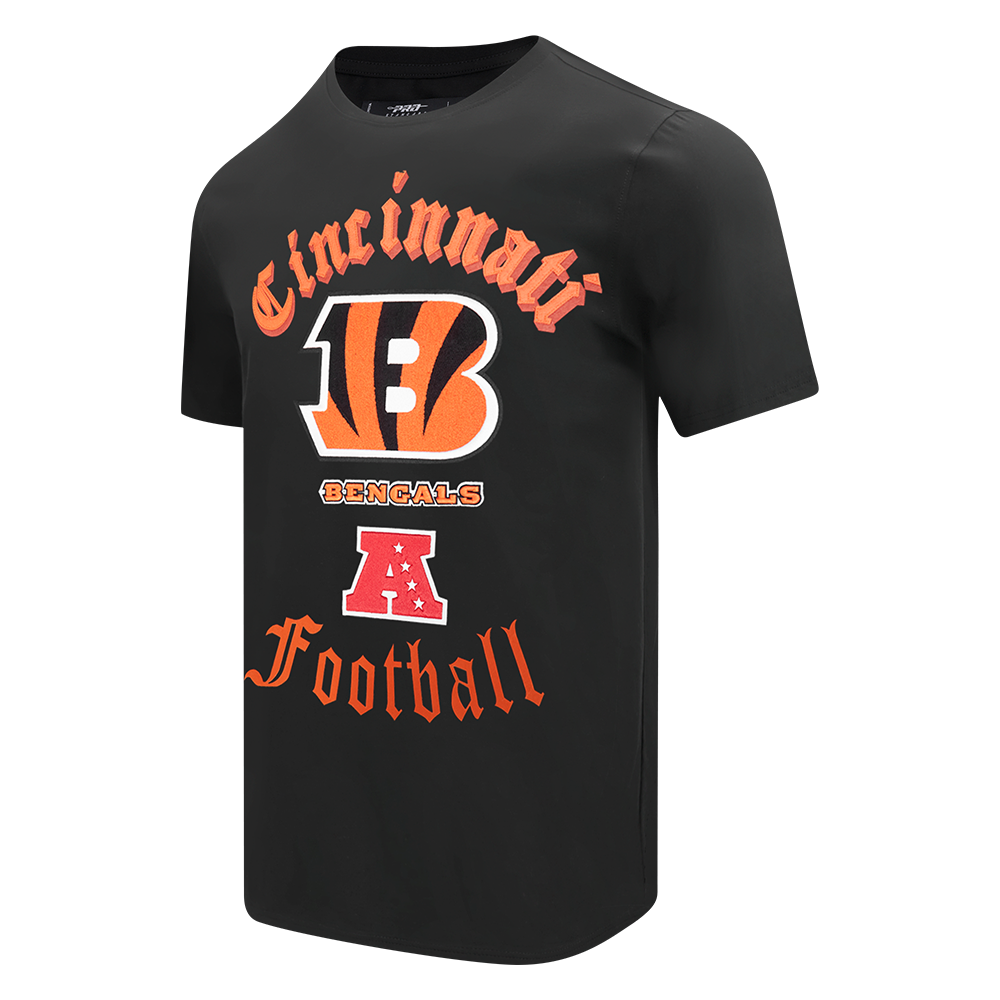 NFL CINCINNATI BENGALS OLD ENGLISH MEN'S SJ TEE (BLACK)