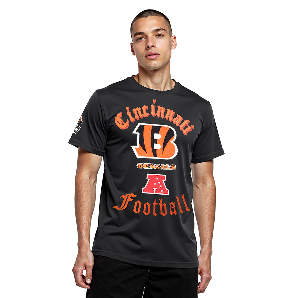NFL CINCINNATI BENGALS OLD ENGLISH MEN'S SJ TEE (BLACK)