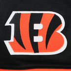 NFL CINCINNATI BENGALS JOE BURROW #9 CLASSIC PNN CHANDAIL À CAPUCHON À MANCHES COURTES POUR HOMME (NOIR/ORANGE)