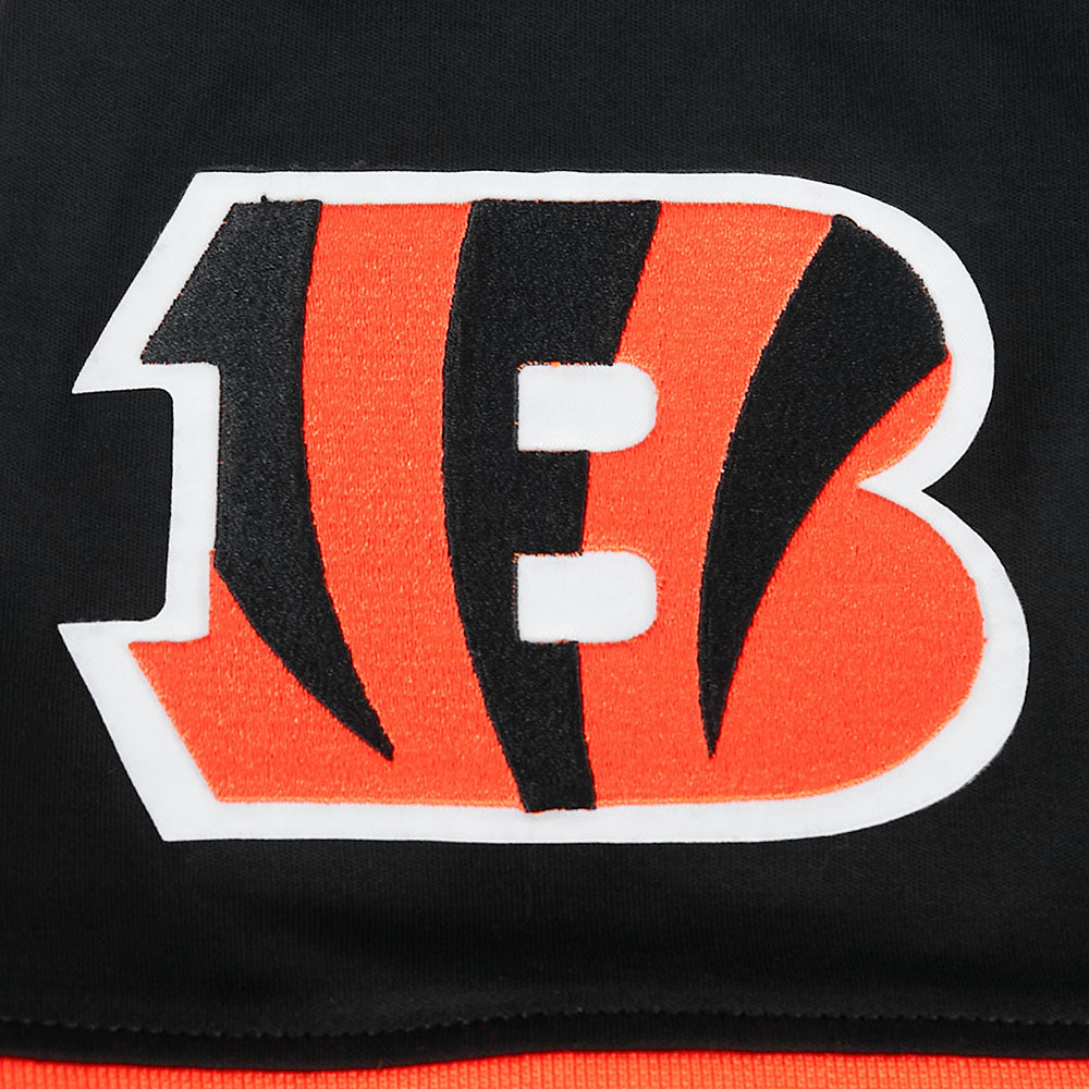 NFL CINCINNATI BENGALS JOE BURROW #9 CLASSIC PNN CHANDAIL À CAPUCHON À MANCHES COURTES POUR HOMME (NOIR/ORANGE)