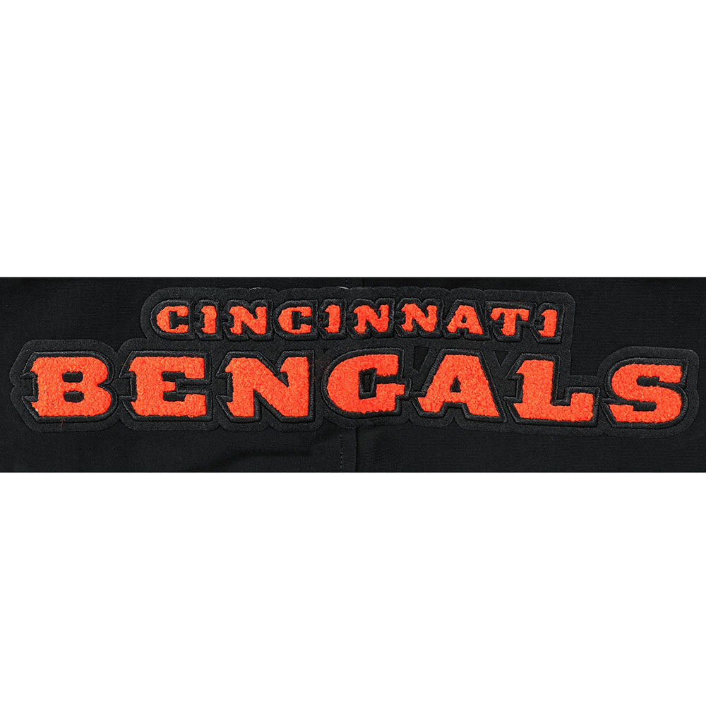 NFL CINCINNATI BENGALS JOE BURROW #9 CLASSIC PNN CHANDAIL À CAPUCHON À MANCHES COURTES POUR HOMME (NOIR/ORANGE)
